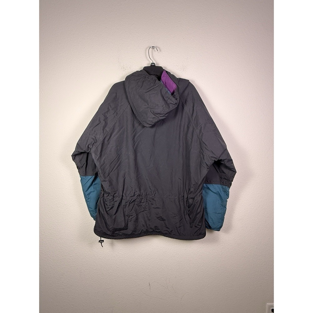 Vintage 90s Mens Large LL Bean Pullover Aztec Hooded Anorak Windbreaker Jacket - Picture 2 of 6